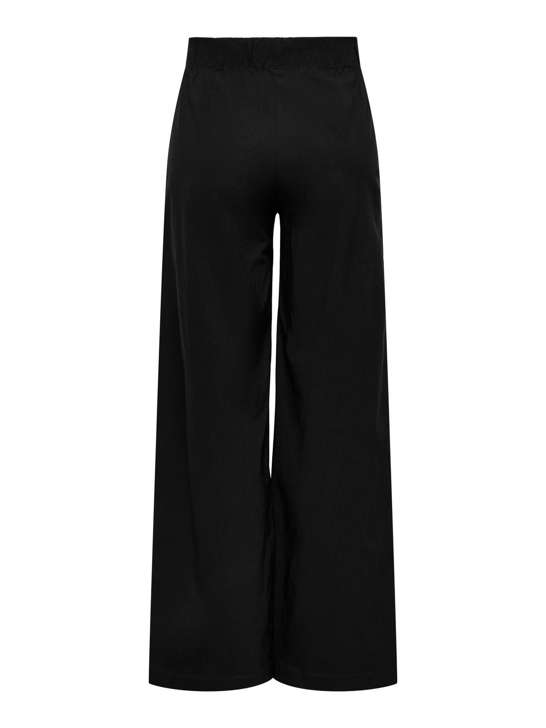 ONLY Pantalones Corte wide leg Cintura alta -Black - 15330134