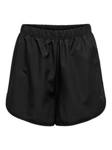 ONLY Locker geschnitten Hohe Taille Seitenschlitze Shorts -Black - 15330284