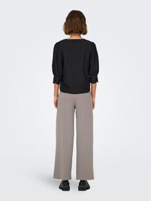 ONLY Redovno prianjanje V-izrez Rukavi za glasnoću Vrh -Black - 15330402