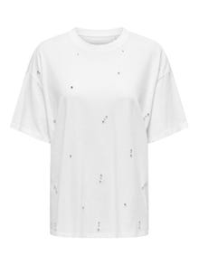 ONLY Regular fit O-pääntie Topit -Bright White - 15330597