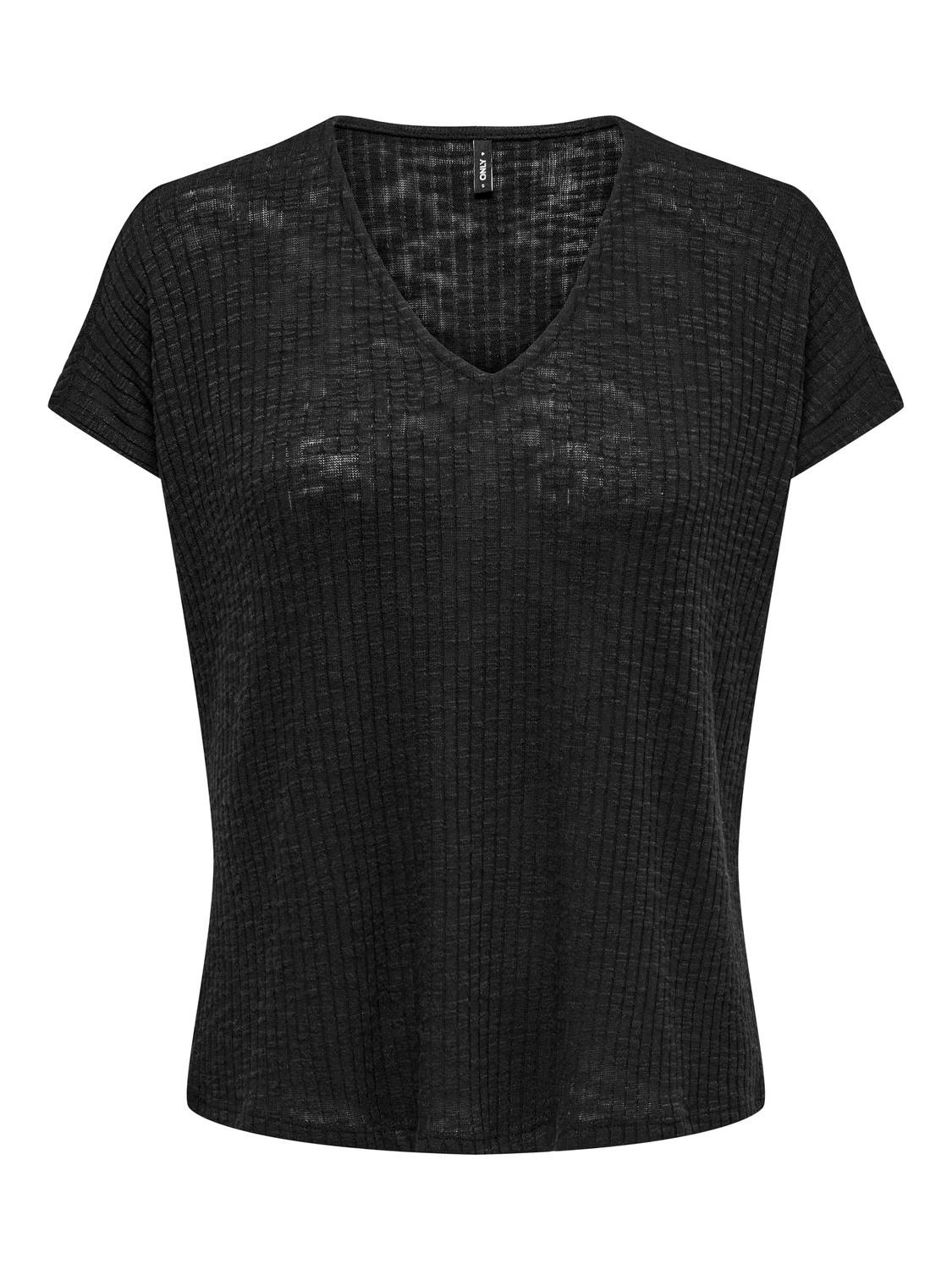 ONLY Tops Corte regular Cuello en V -Black - 15330629