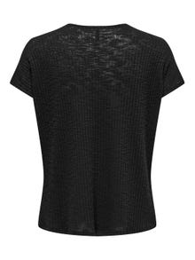 ONLY Normal geschnitten V-Ausschnitt Top -Black - 15330629