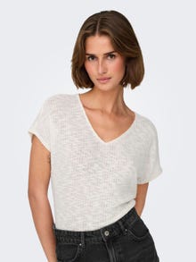 ONLY Tops Corte regular Cuello en V -Cloud Dancer - 15330629