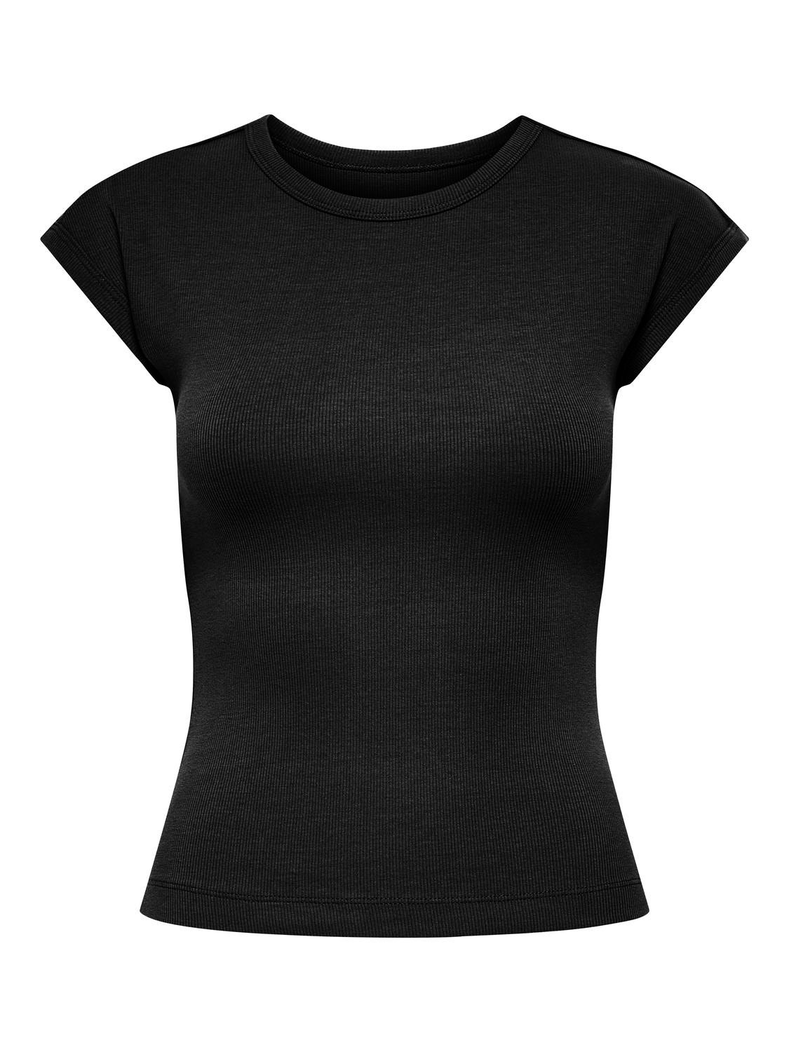 ONLY Tops Regular Fit Col rond Manches chauve-souris -Black - 15330636