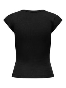 ONLY Regular Fit Round Neck Batwing sleeves Top -Black - 15330636