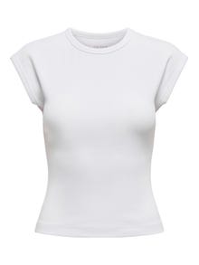 ONLY Slim fit o-neck t-shirt -Bright White - 15330636