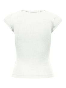 ONLY Regular Fit O-hals Flaggermusermer Topp -Bright White - 15330636