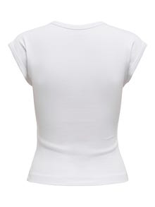 ONLY Slim fit o-neck t-shirt -Bright White - 15330636