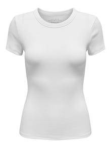 ONLY Normal geschnitten Rundhals Top -Bright White - 15330639