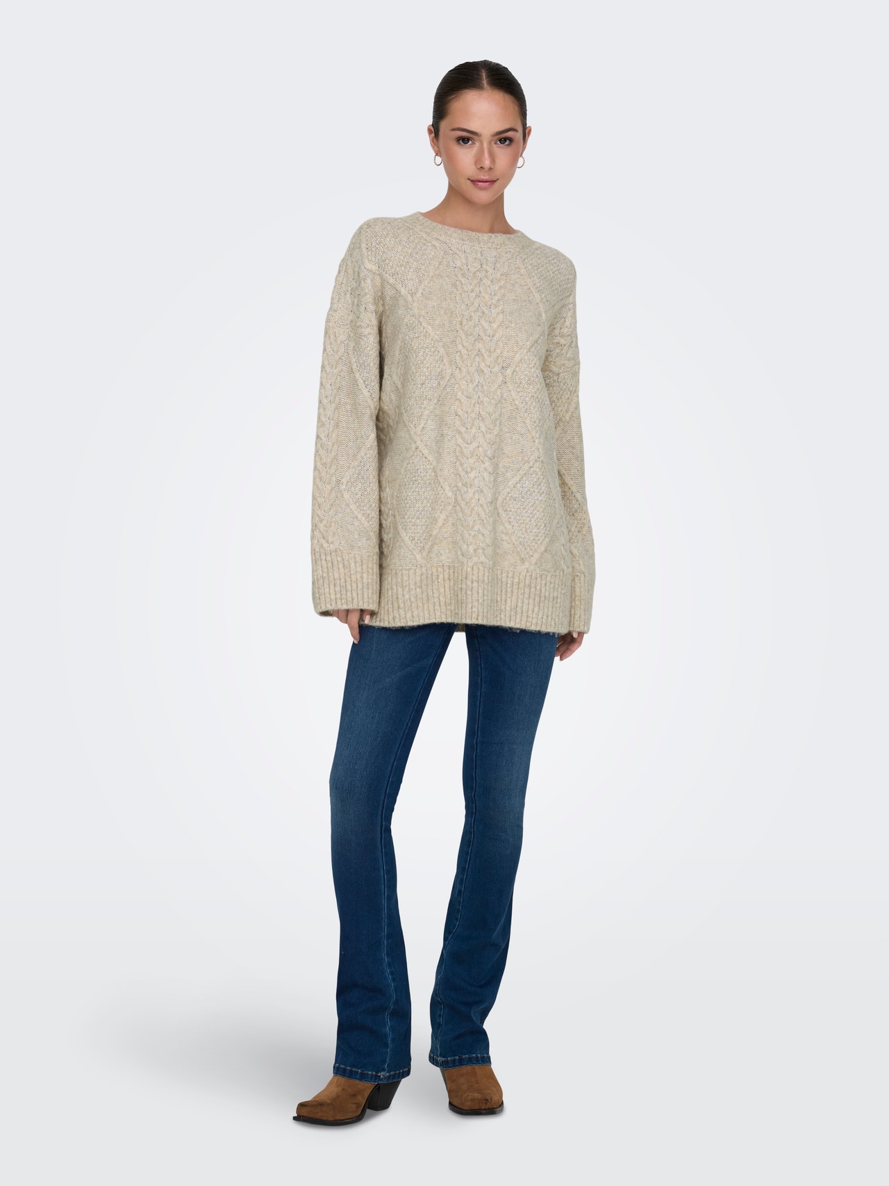 ONLY JDYSILJA Gebreide pullover -Oatmeal - 15330701