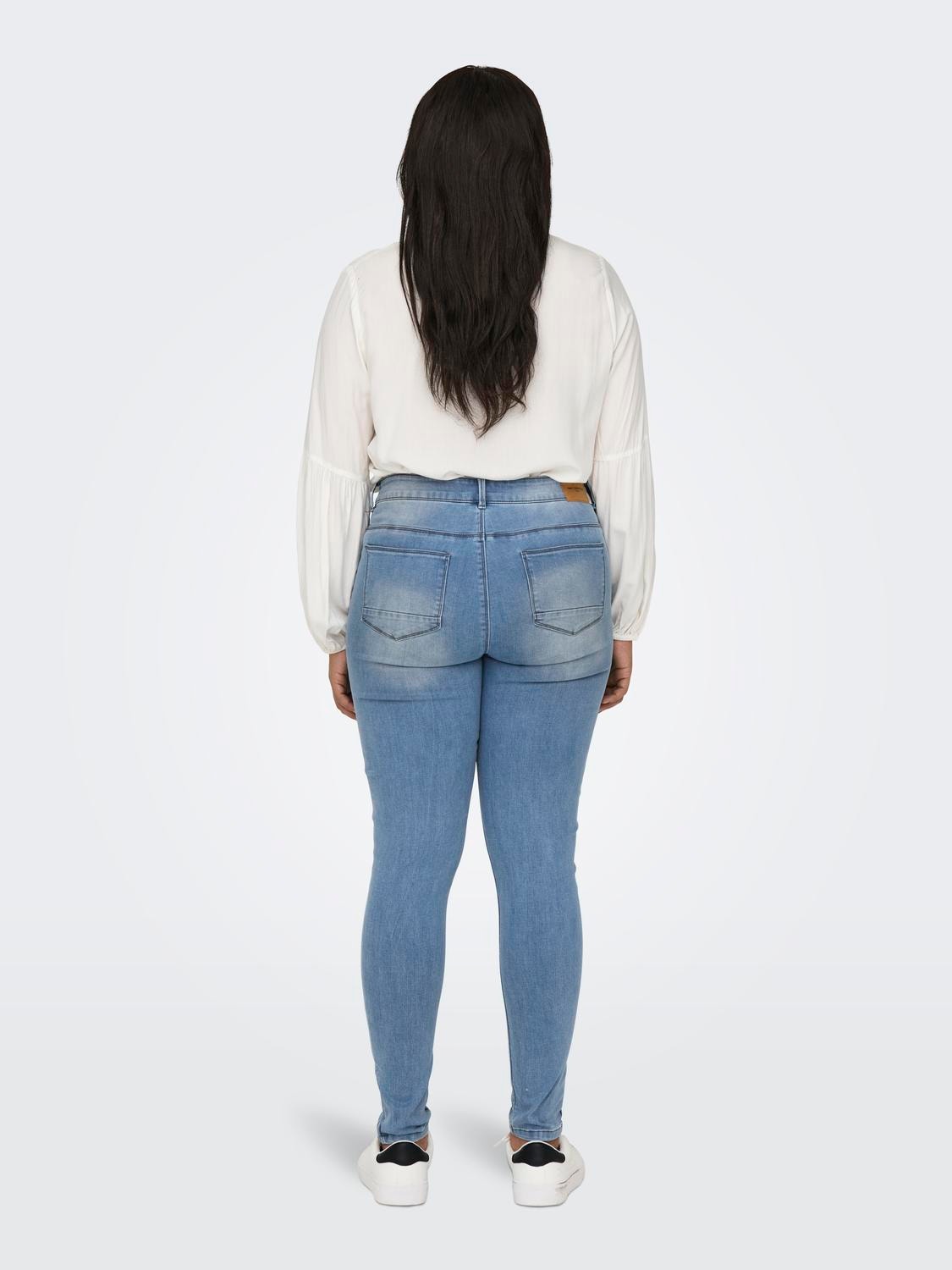 ONLY Skinny fit Curve Jeans -Light Blue Denim - 15330714