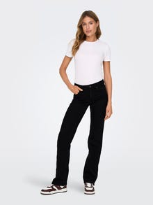 ONLY Sirge lõige Keskmine vöökoht Teksad -Black Denim - 15330777