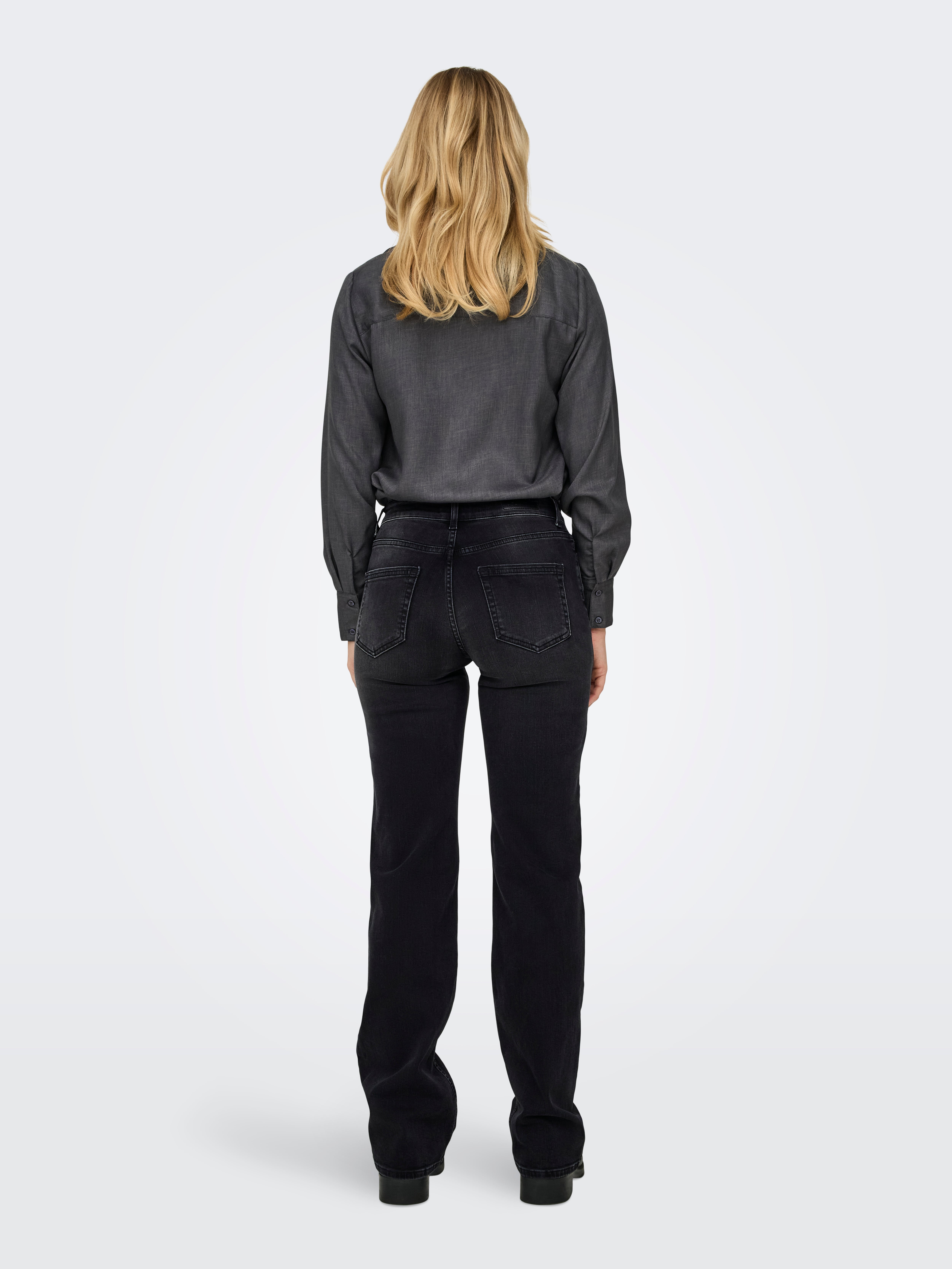 ONLBLUSH Mittlere Taille Gerade geschnitten Jeans | Schwarz | ONLY®