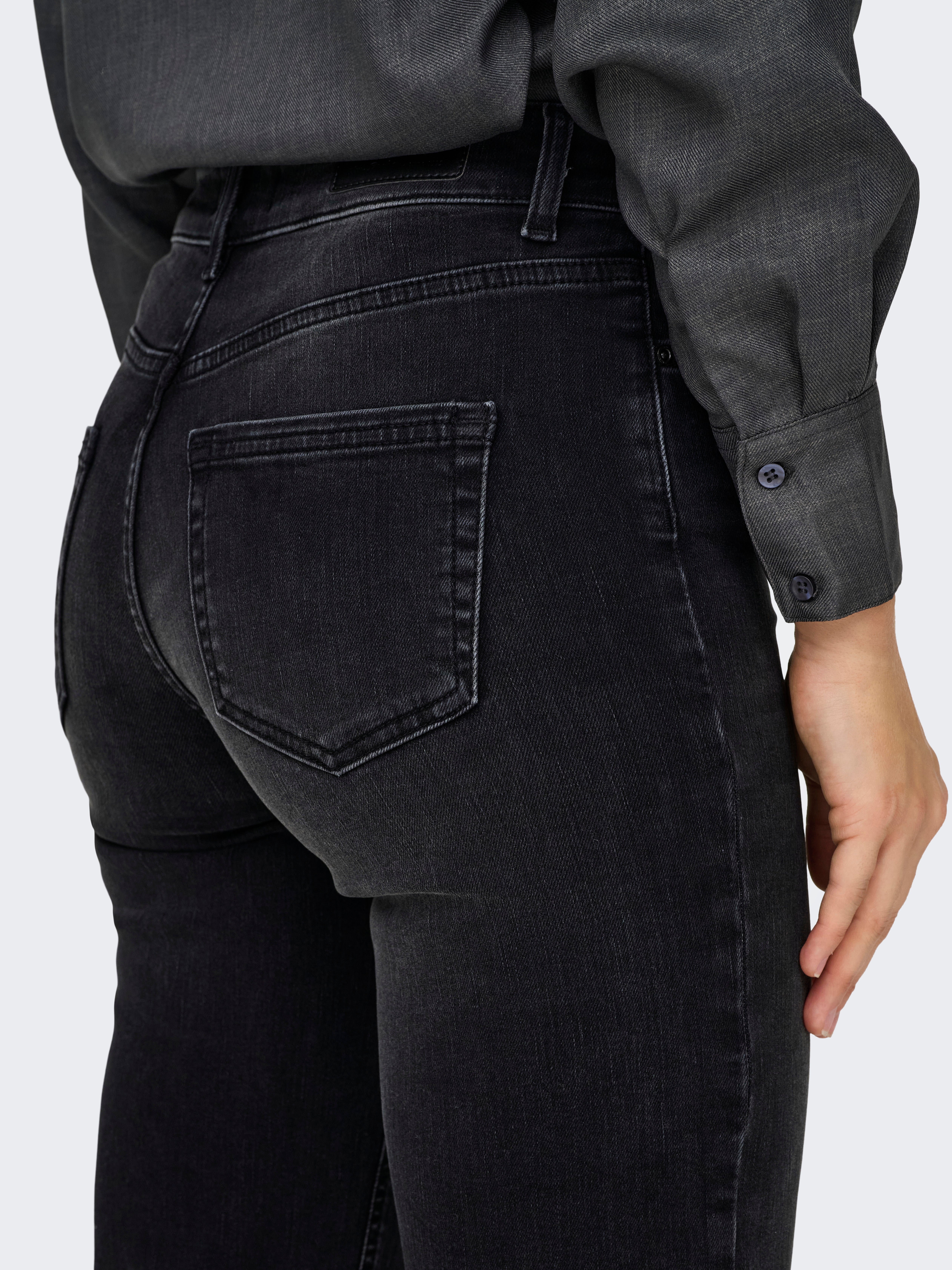ONLBLUSH Mittlere Taille Gerade geschnitten Jeans | Schwarz | ONLY®