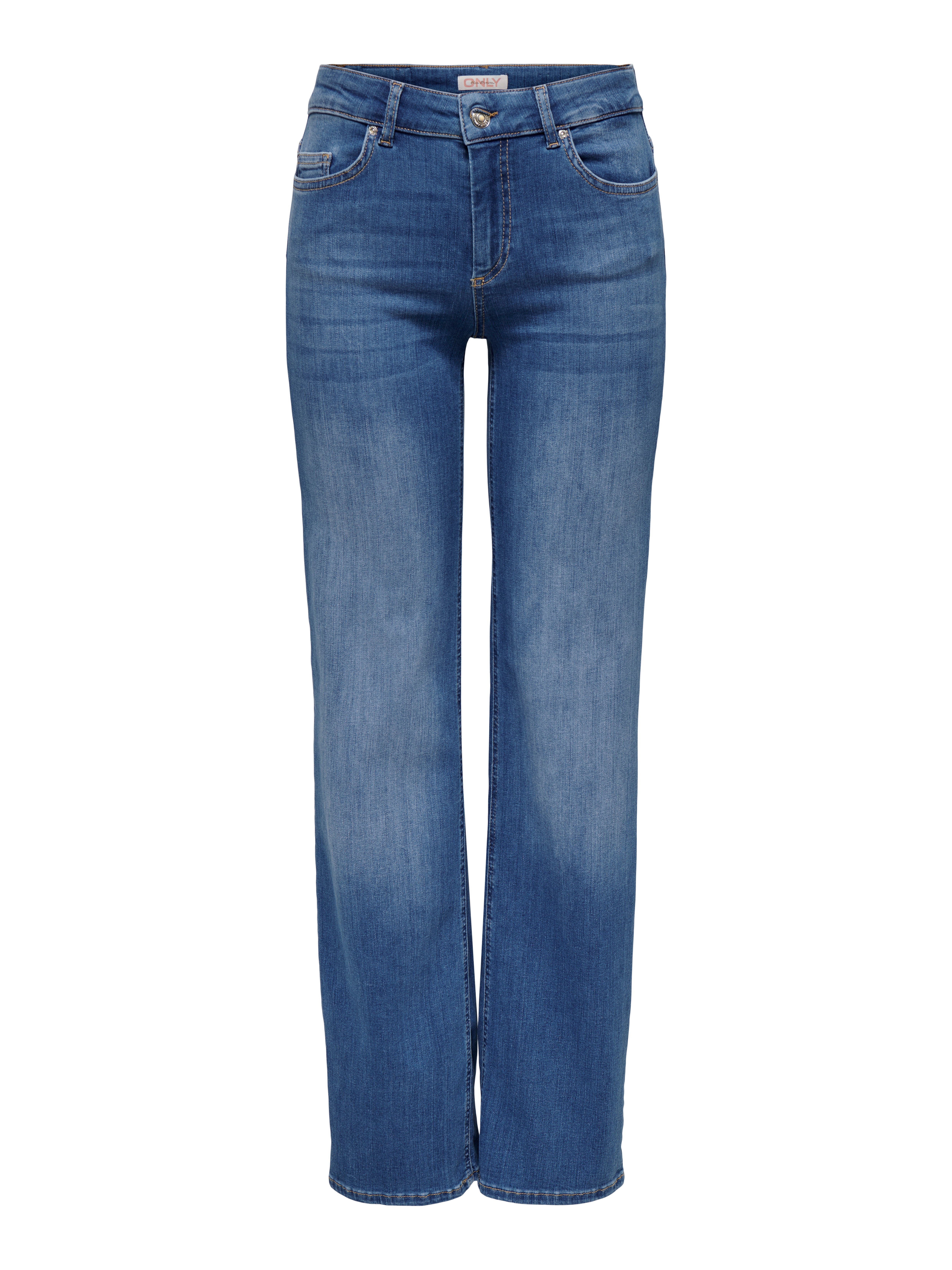 ONLBLUSH Mittlere Taille Gerade geschnitten Jeans | Mittelblau | ONLY®