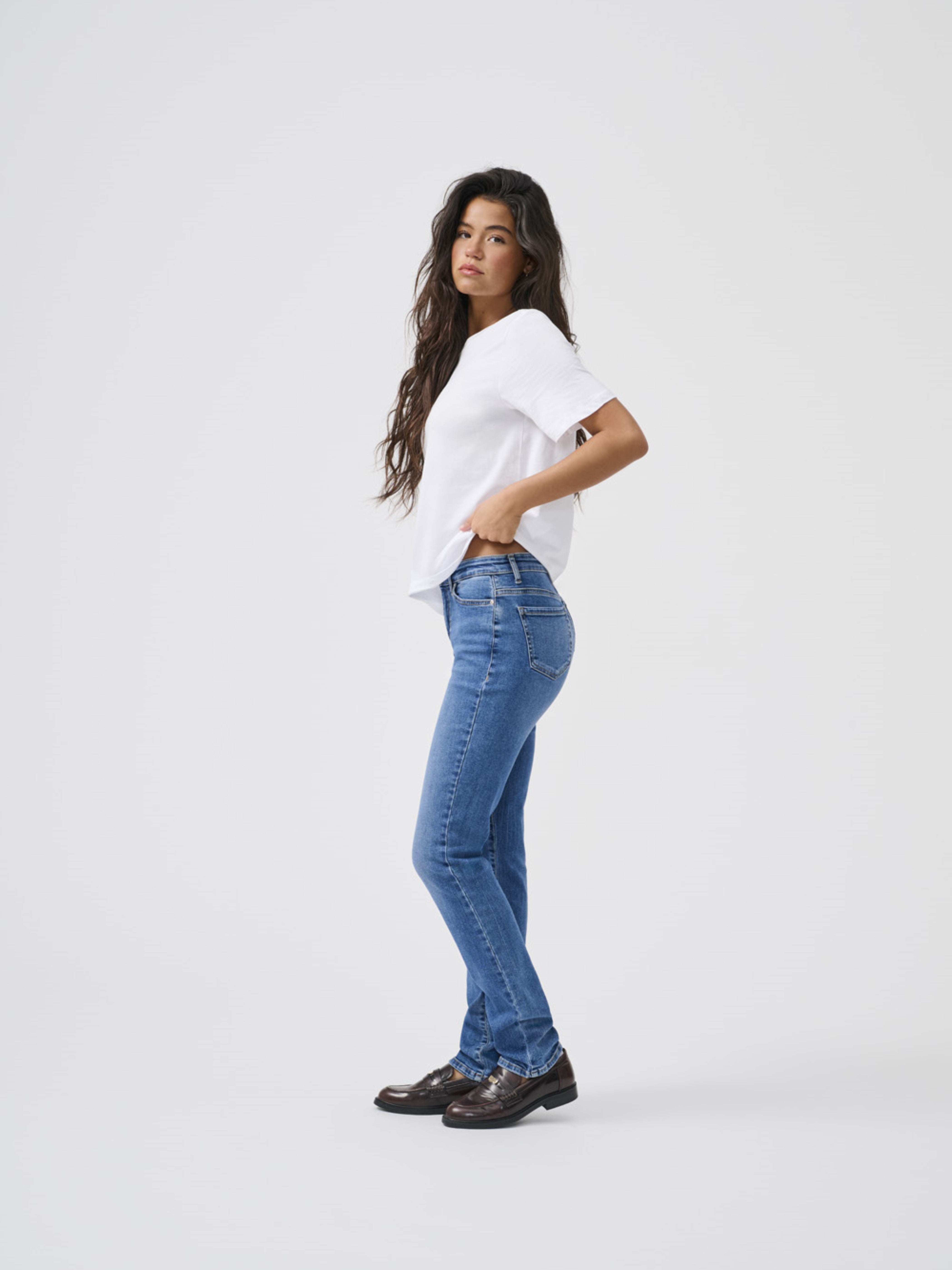 Haut court de sport délavé à l'acide sans coutures - Anthracite - Femme Haut court de sport délavé à l'acide sans coutures - Anthracite - Femme