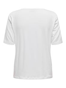 ONLY Regular Fit O-hals Topp -White - 15330819