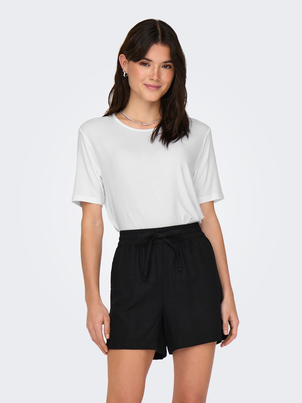 ONLY Regular Fit Round Neck Top -White - 15330819