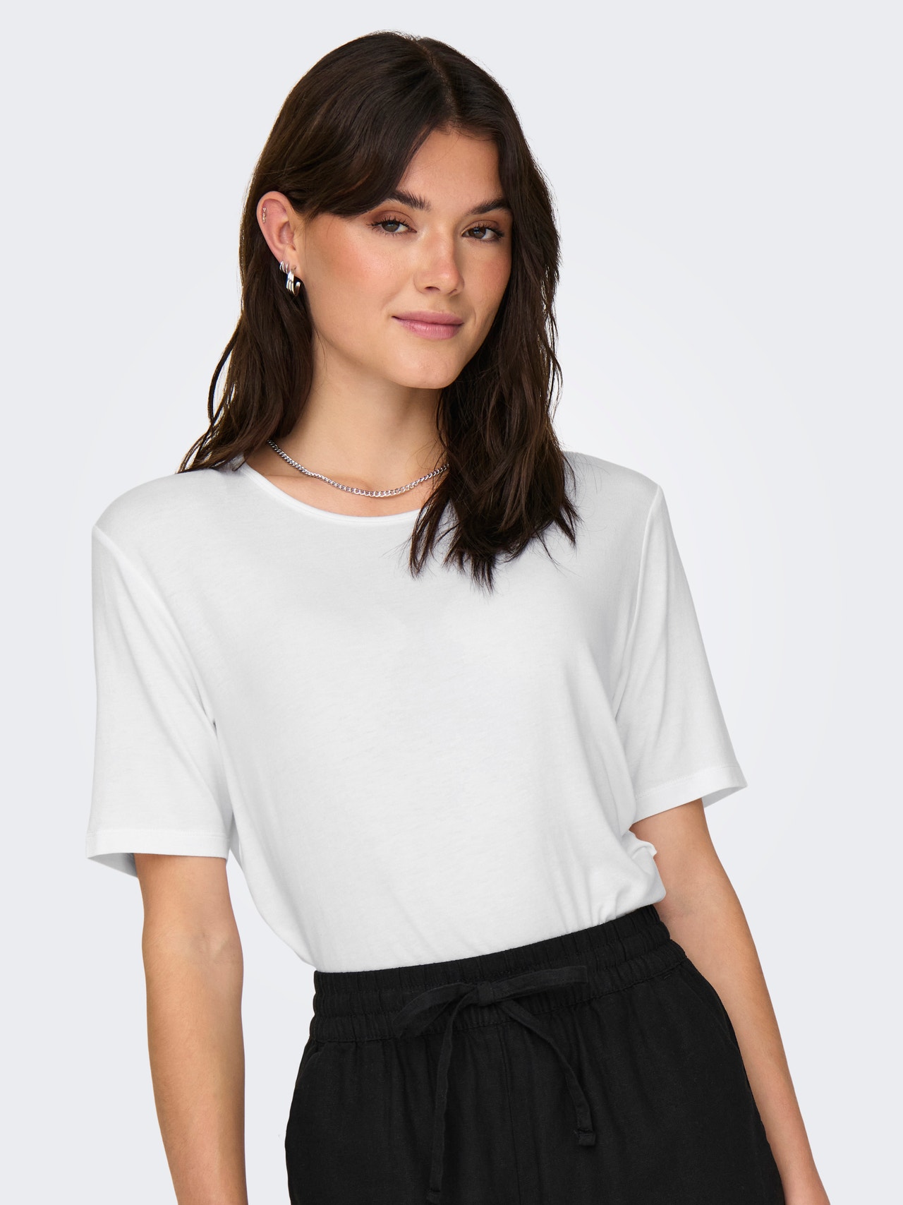 ONLY Regular fit O-hals Top -White - 15330819