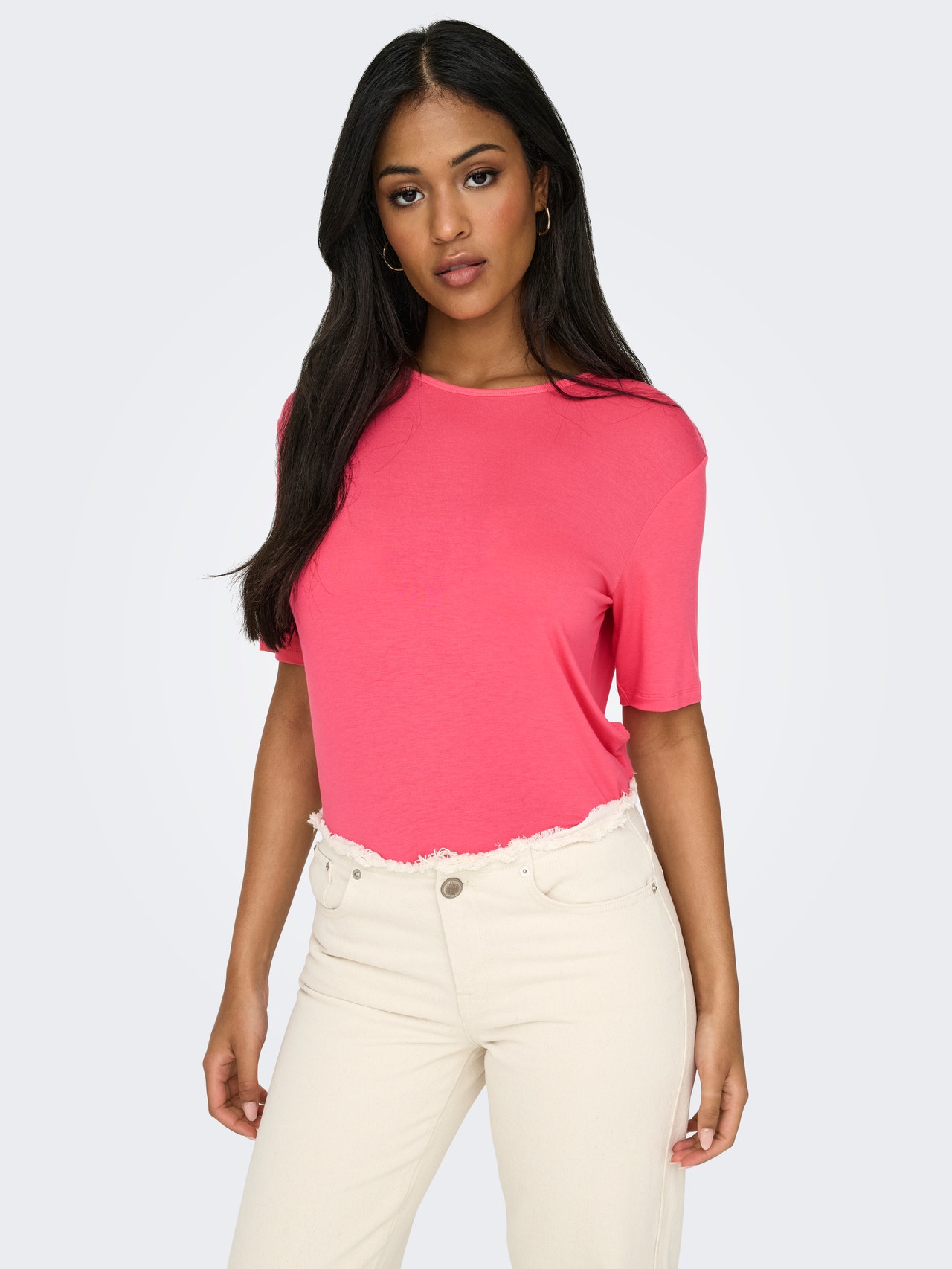 ONLY Normal geschnitten Rundhals Top -Coral Paradise - 15330819