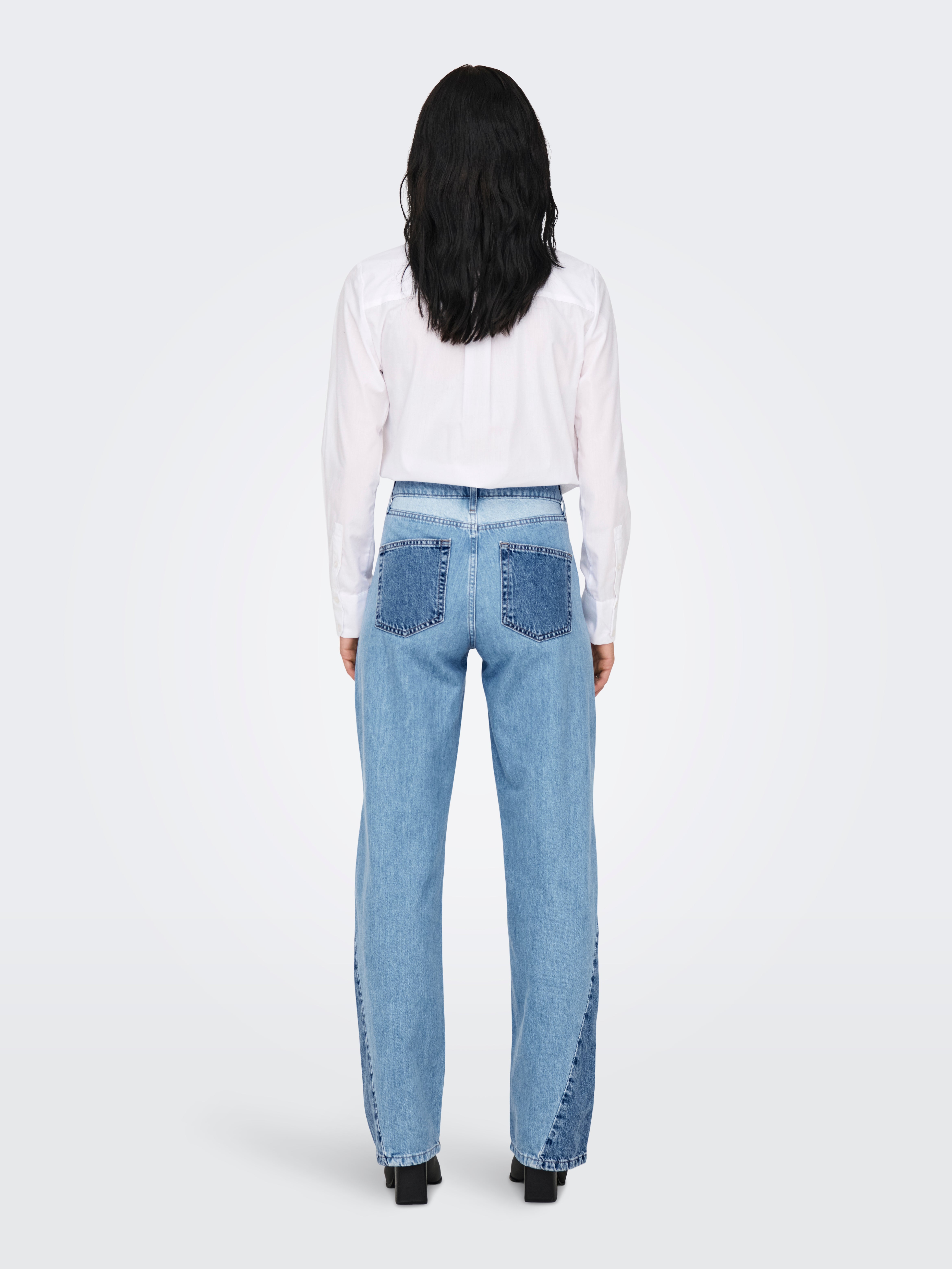 ONLCOBAIN Mid waist Wide Leg Fit Jeans | Light Blue | ONLY®