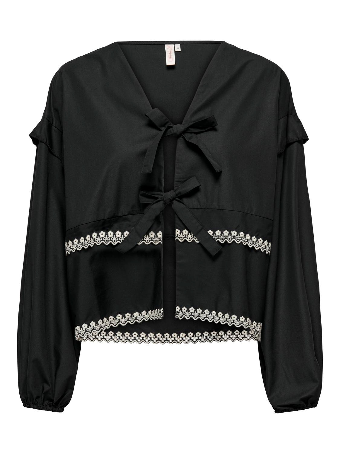 ONLY Regular fit Overhemd kraag Curve Ballonmouwen Overhemd -Black - 15330905