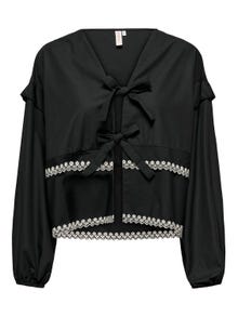 ONLY Regular fit Overhemd kraag Curve Ballonmouwen Overhemd -Black - 15330905