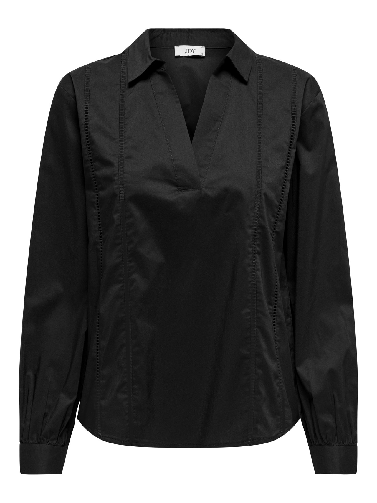 ONLY Redovno prianjanje V-izrez Zakopčane manžete Vrh -Black - 15331032