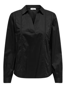 ONLY Redovno prianjanje V-izrez Zakopčane manžete Vrh -Black - 15331032