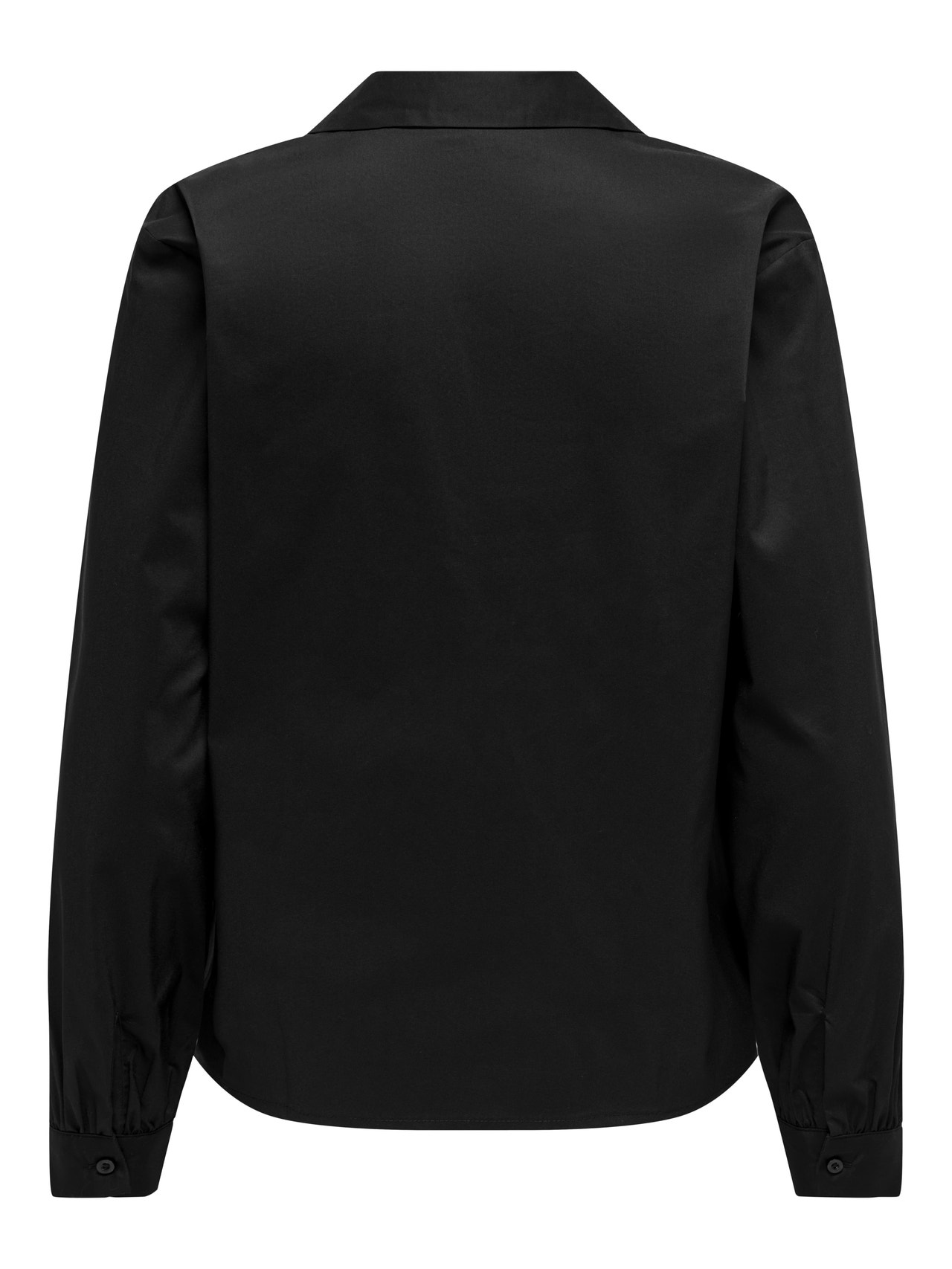 ONLY Redovno prianjanje V-izrez Zakopčane manžete Vrh -Black - 15331032