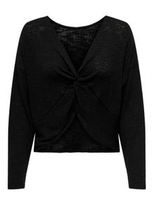 ONLY Long sleeve top with knot -Black - 15331040
