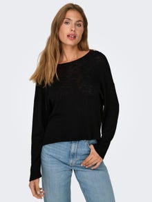 ONLY Regular Fit Round Neck Dropped shoulders Top -Black - 15331040