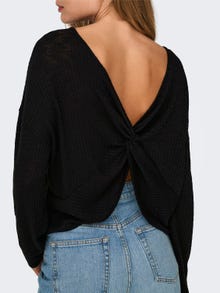 ONLY Regular Fit Round Neck Dropped shoulders Top -Black - 15331040