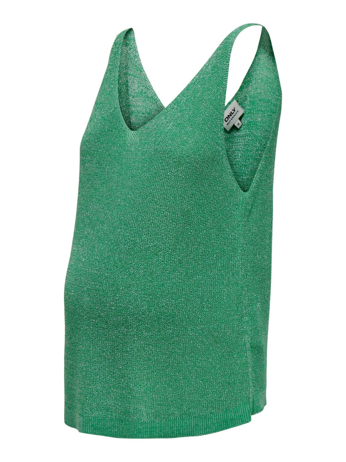 ONLY Regular Fit V-Neck Maternity Knit top -Deep Mint - 15331135