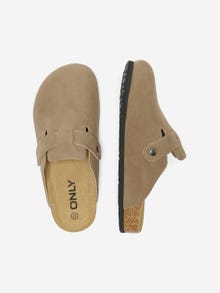 ONLY Faux suede clogs -Taupe Gray - 15331396