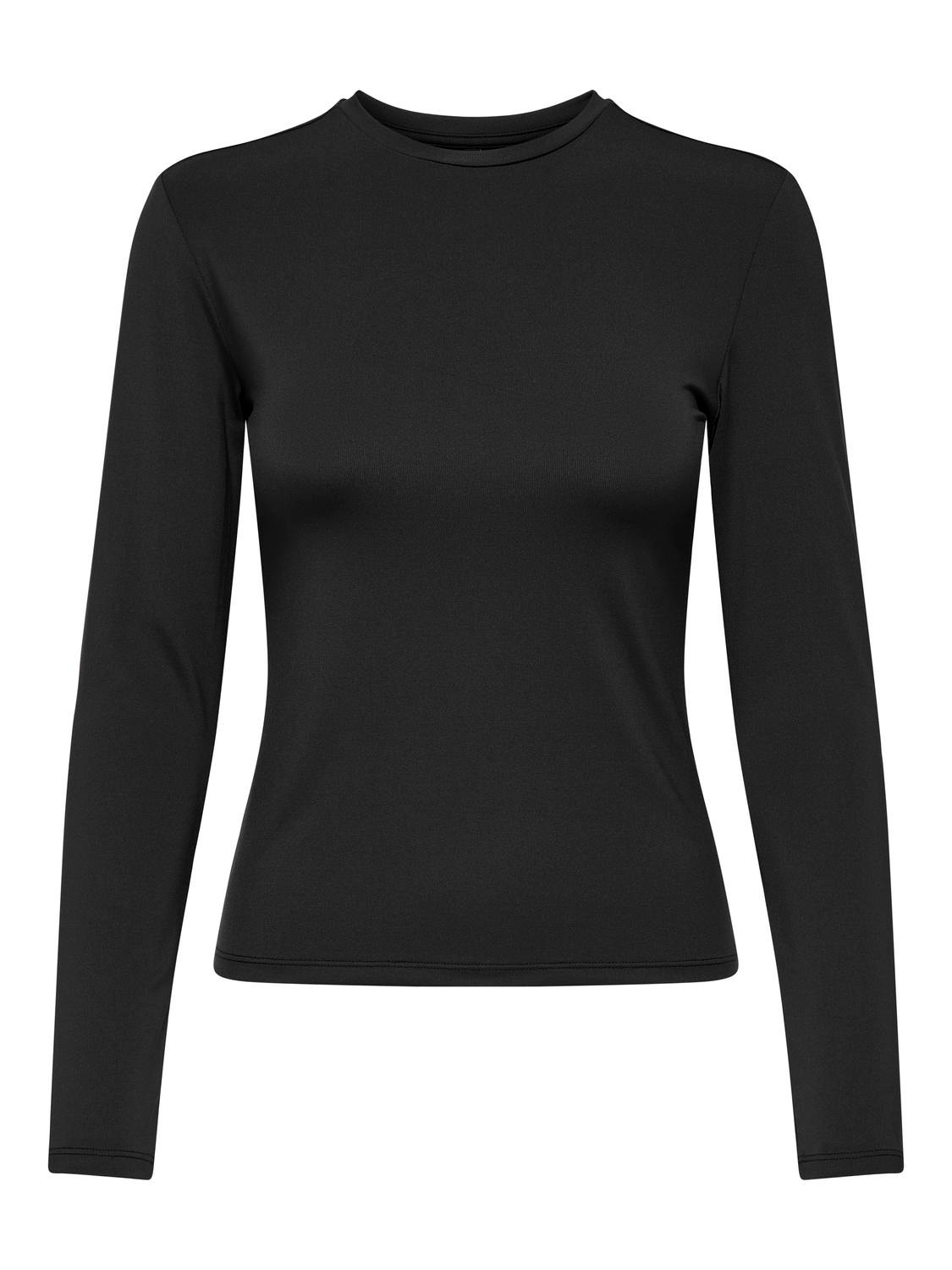 ONLY Normal geschnitten U-Ausschnitt Top -Black - 15331599