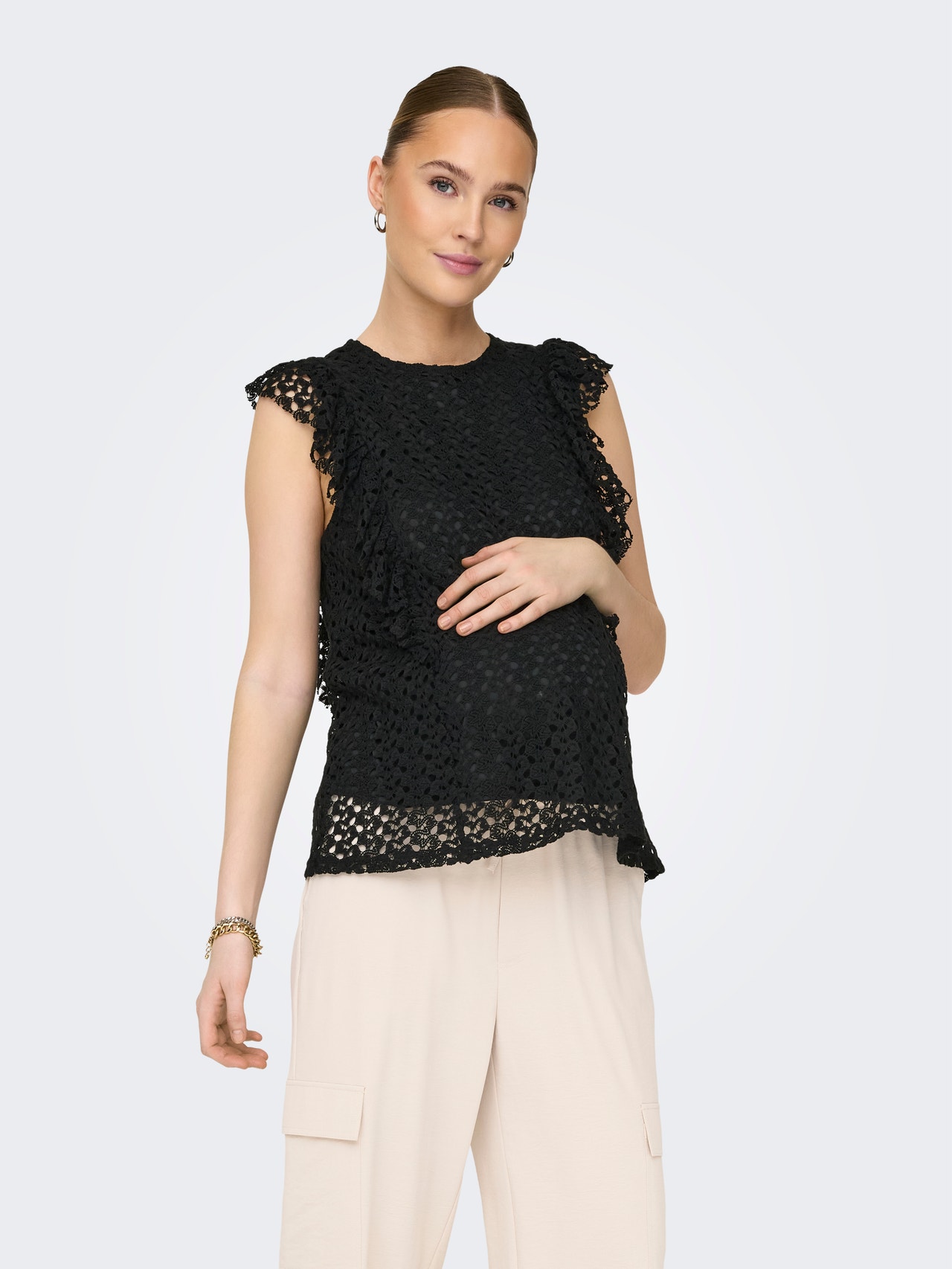 ONLY Mama lace top -Black - 15331625