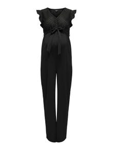 ONLY Mama jumpsuit with tie belt -Black - 15331635