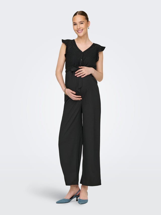 ONLY Mama jumpsuit with tie belt - 15331635