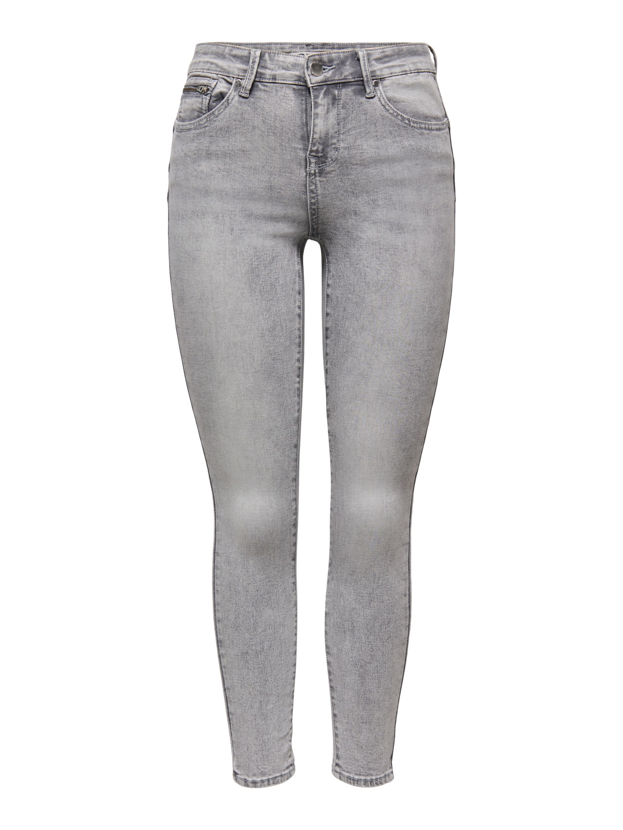 ONLY ONLWAUW Mittlere Taille Skinny Fit Jeans -Grey Denim - 15331974