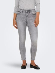 ONLY ONLWAUW Mellemhøj talje Skinny fit Jeans -Grey Denim - 15331974