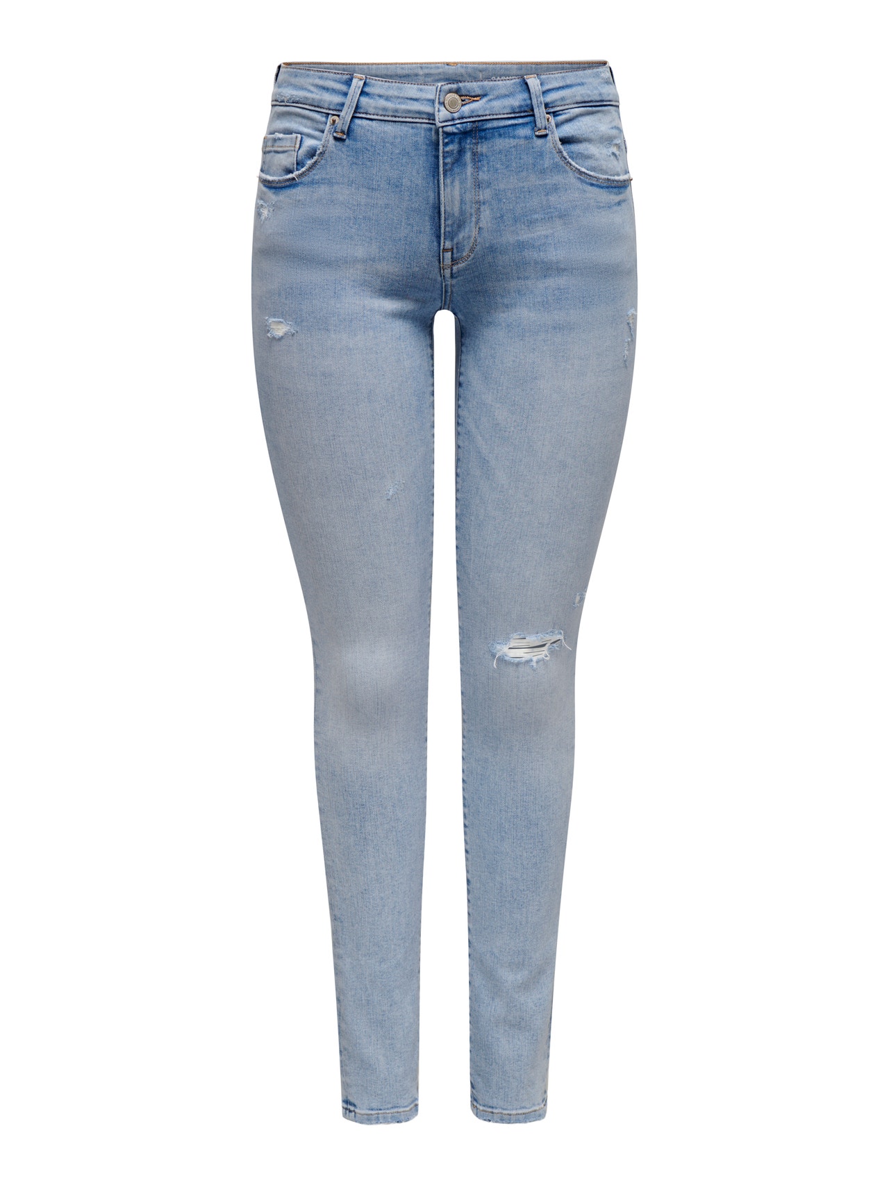 ONLY ONLSHAPE Taille haute Skinny Fit Jeans -Light Blue Denim - 15331985