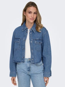 ONLY ONLAMINA Džinsiniai marškiniai -Medium Blue Denim - 15332079