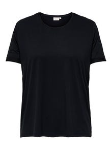 ONLY Regular fit O-hals Mouwuiteinden met omslag T-shirts -Black - 15332082