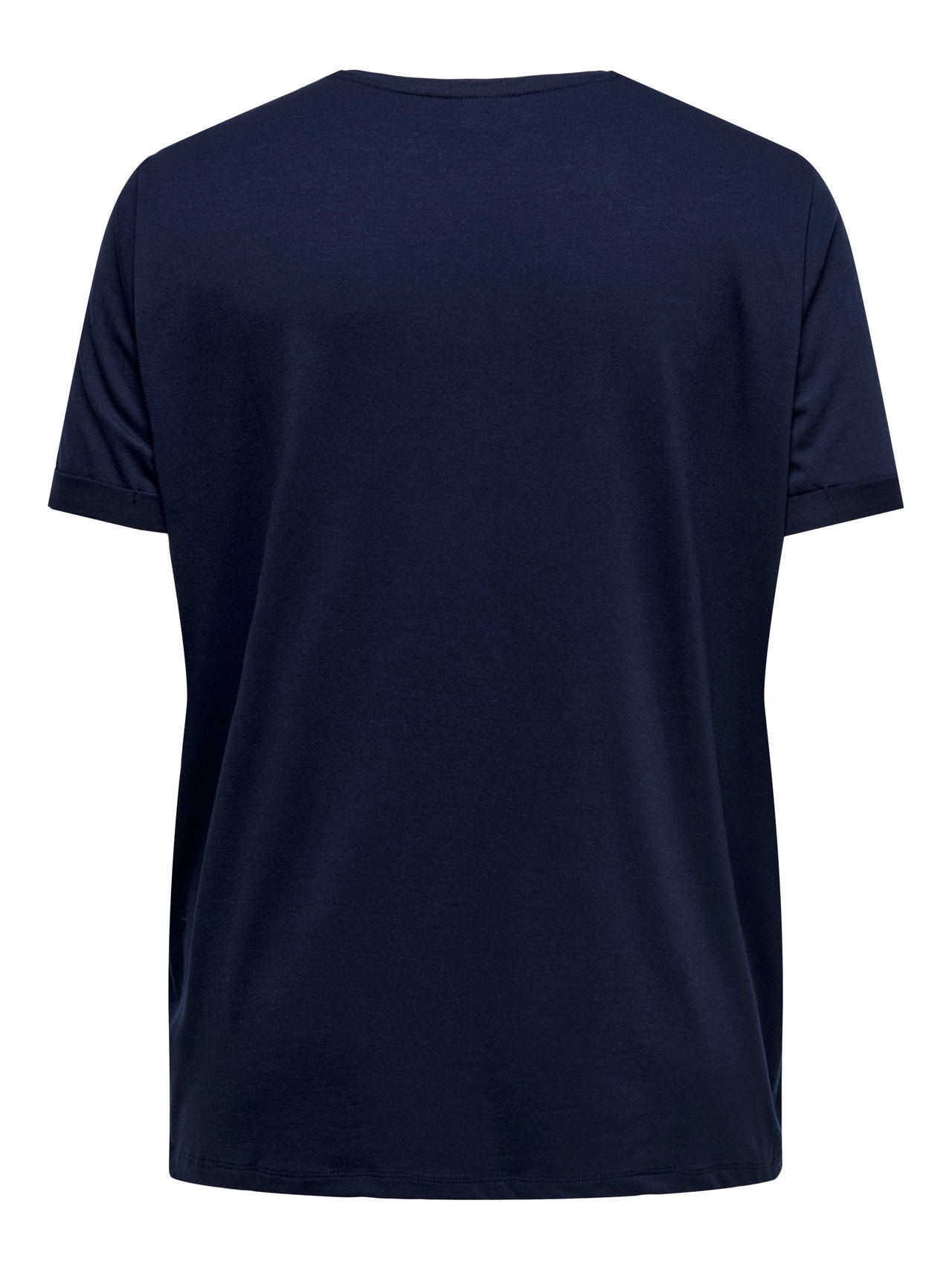 ONLY Normal geschnitten Rundhals Umgeschlagene Ärmelbündchen T-Shirt -Night Sky - 15332082