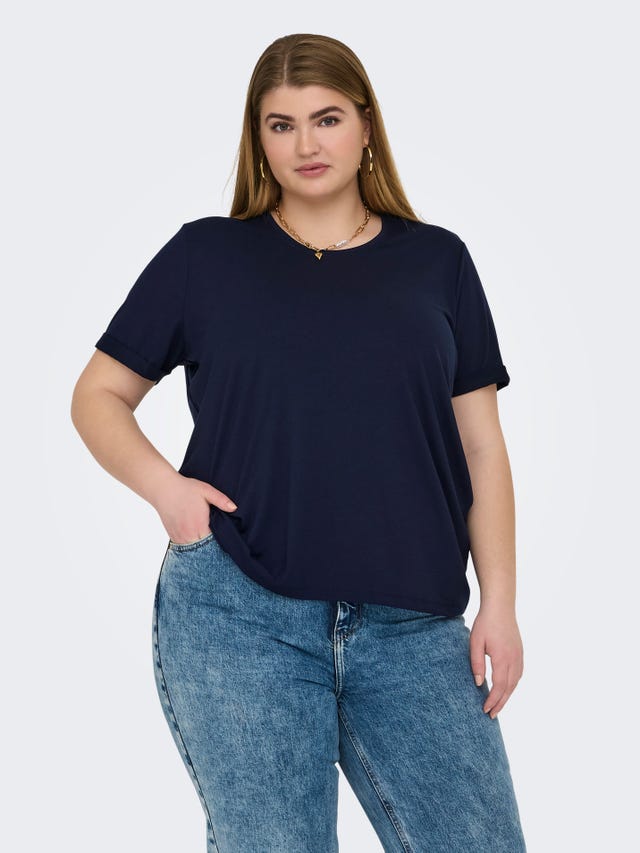 ONLY Regular fit O-hals Mouwuiteinden met omslag T-shirts - 15332082