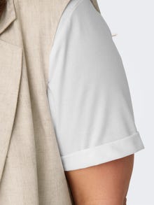ONLY Camisetas Corte regular Cuello redondo Puños doblados -White - 15332082