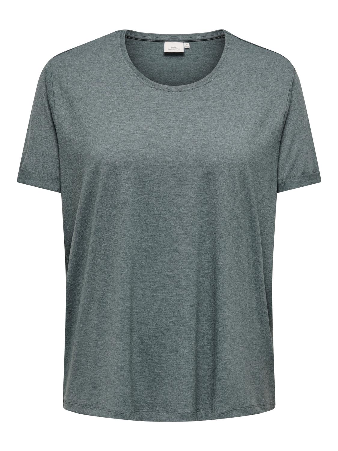 ONLY Camisetas Corte regular Cuello redondo Puños doblados -Balsam Green - 15332082
