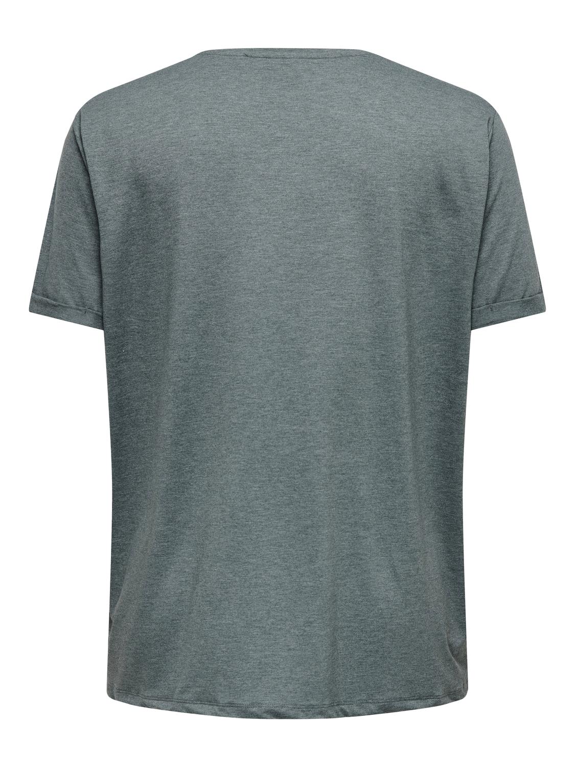ONLY Regular Fit O-hals Oppbrettede mansjetter T-skjorte -Balsam Green - 15332082