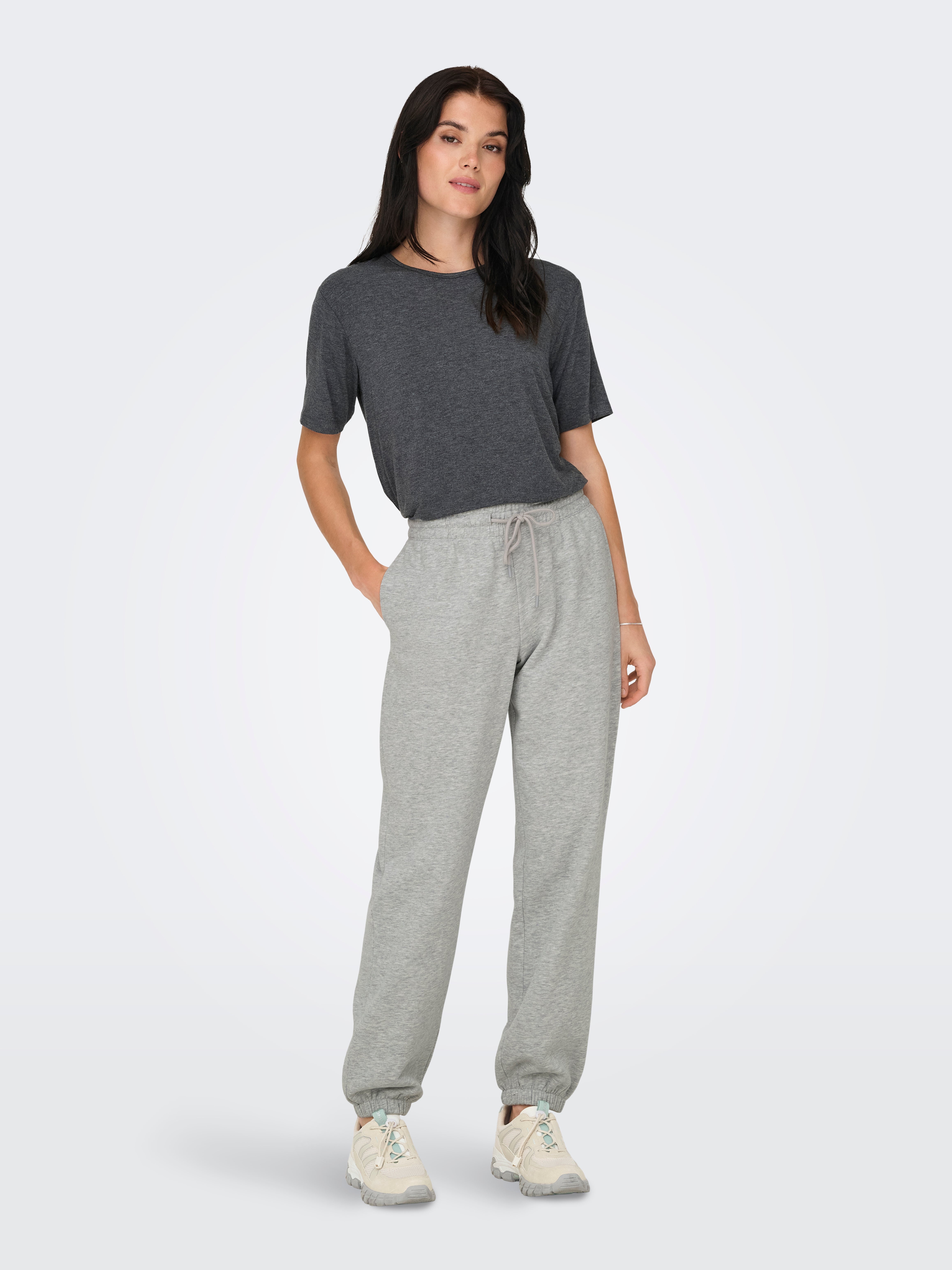 JDYSALLY Mittlere Taille Locker geschnitten Jogginghose | Hellgrau  